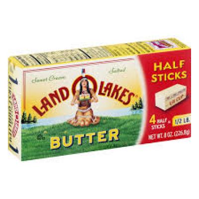 Land O'Lakes® Half Sticks Sweet Cream Salted Butter. (4 half sticks = 1/2 lb), 8 oz