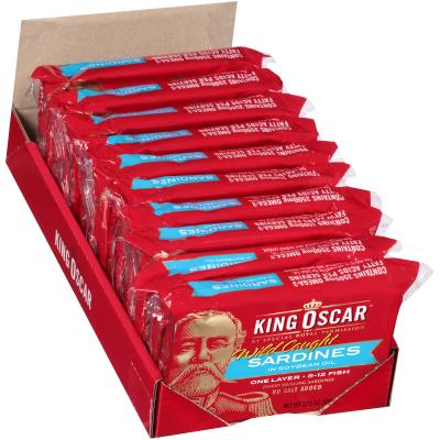 King Oscar Sardines 1-Layer Soya Oil 3.75 ounces