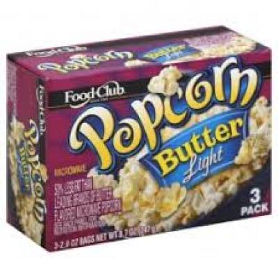 Food Club Popcorn - Butter Lite, 3 ct