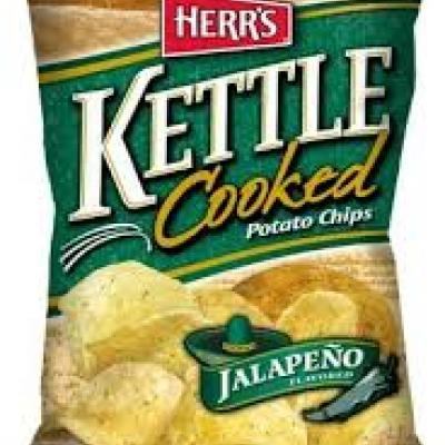 Herrs Kettle Cooked Jalapeno Potato Chips, 6 oz