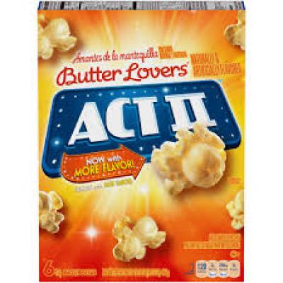 Act II Microwave Popcorn Butter Lover, 6 ct 