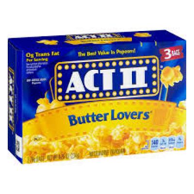 ACT II® Butter Lover Microwave Popcorn, 3 ct