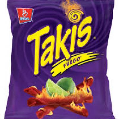 Barcel Takis Fuego Hot Chili Pepper & Lime Tortilla Chips, 4 oz