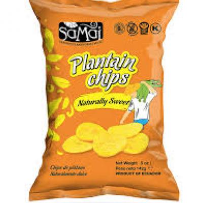 Samai Plantain Chips, Naturally Sweet, 5 oz