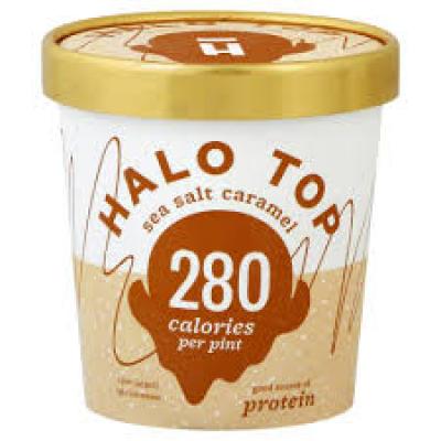 Halo Top Light Ice Cream Sea Salt Caramel, 1 pt