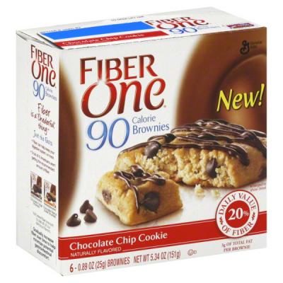 Fiber One Brownies 90 Calorie Chocolate Chip Cookie 0.89 oz 6 ct