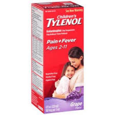 Children’s Tylenol Acetaminophen, Grape Flavor, 4 fl oz