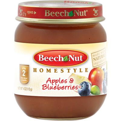 Beech-Nut Stage 2 Homestyle Apples & Blueberries Baby Food 4 oz