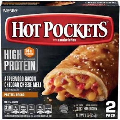 Hot Pockets High Protein, Applewood Bacon Cheddar Cheese Melt, 9 oz