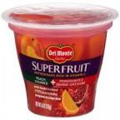 Del Monte Super Fruit Peach Chunks + Pomegranate & Orange Juice Blend, 6 oz