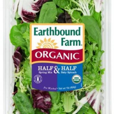 Earthbound Farms Organic Half and Half Spring Mix Baby Spinach, 10 oz