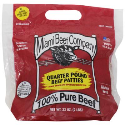 Miami Beef Company Beef Patties, 32 oz