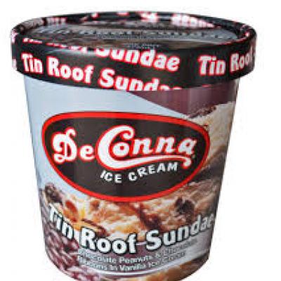 DeConna Tin Roof Sundae Ice Cream, 16 oz