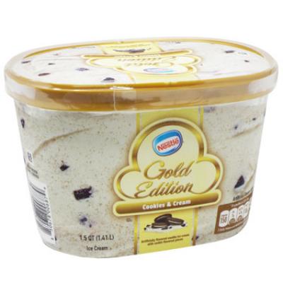 Nestle Gold Edition Cookies and Cream Ice Cream, 48 oz 