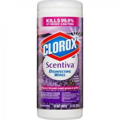 Clorox Scentiva Disinfecting Wipes, Tuscan Lavender and Jasmine, 33 ct