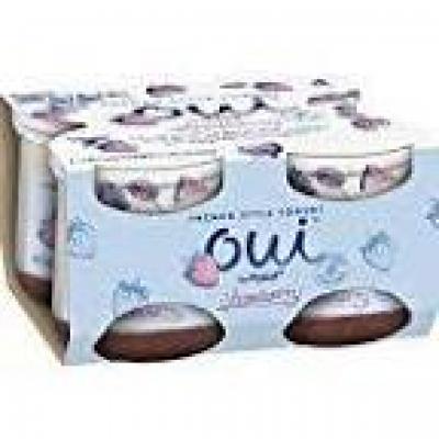 Yoplait Oui French Style Yogurt, Strawberry, 4 ct