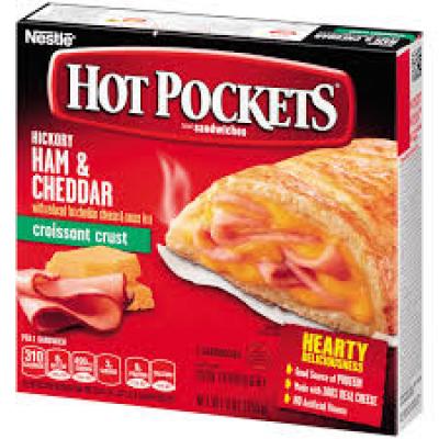 Hot Pockets Hickory Ham and Cheddar, Croissant Crust, 9 oz