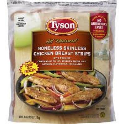 Tyson Chicken Breast Boneless Skinless Strips, 40 oz