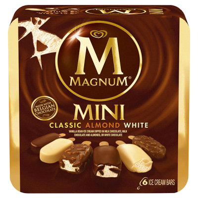 Magnum Ice Cream Bars Classic, Almond, White, Mini 6 ea