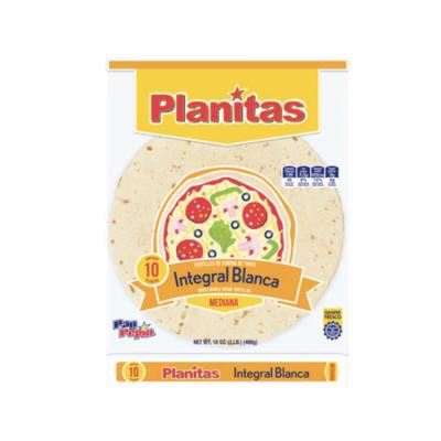 Pan Pepín Planitas Medianas integral Blanca, 10 ct