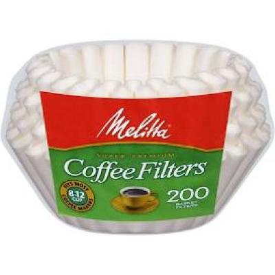 Melitta 8-12 Cups Coffee Filter Baskets, 200 ct