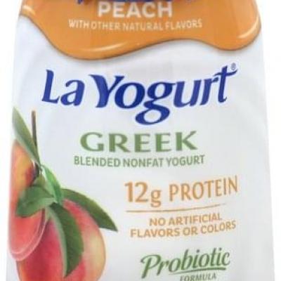 LaYogurt Yogurt Greek Peach, 5.3 oz