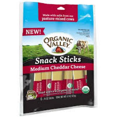 Organic Valley Medium Cheddar Cheese Snack Sticks, 4.5 oz  