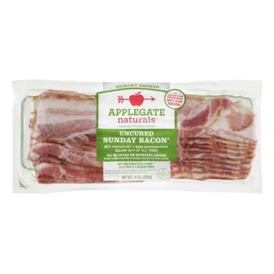 Applegate Bacon Uncured Sunday, Hickory Smoked, 8 oz