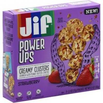 Jif Power Ups Creamy Cluster Strawberry Granola Bars, 6.5 oz