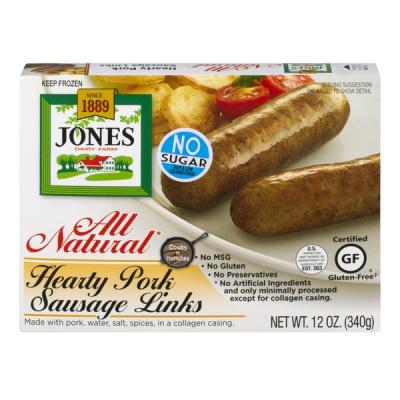 Jones Dairy Farm Natural Pork Breakfast Sausage Hearty Links, 12 oz