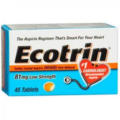 Ecotrin 81 mg Low Strength Aspirin, 45 ct