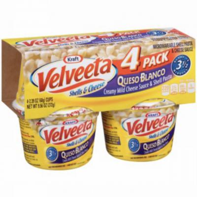 Kraft Velveeta Queso Blanco Shells & Cheese 4-2.39 oz. Microcups