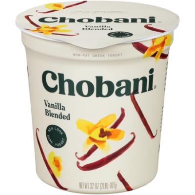 Chobani Non-Fat Vanilla Blended Greek Yogurt, 32 oz