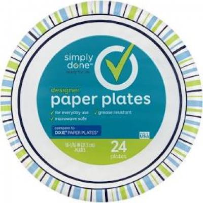 Simply Done Designer 10-inch Paper Plates, 24 ct