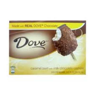 Dove Ice Cream Bars with Milk Chocolate Cashew, Caramel Swirl, 3 ea