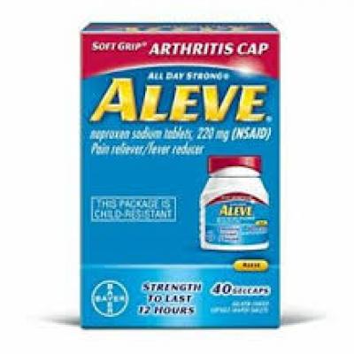 Aleve Gelcaps with Soft Grip® Athritis Cap, Naproxen Sodium, 220mg (NSAID) Pain Reliever/Fever Reducer, 40G gelcaps