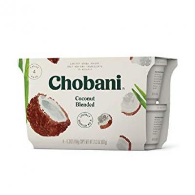 Chobani Greek Yogurt Greek Yogurt Coconut Blend, 5.3 oz, 4 count