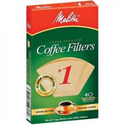 Melitta #1 Cone Coffee Filters - Natural Color, 40 ct