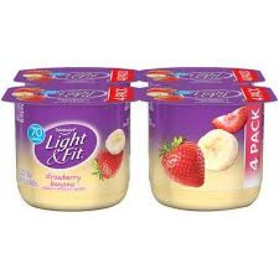 Dannon Light 'n Fit Strawberry / Banana 5.3 oz 4 pack