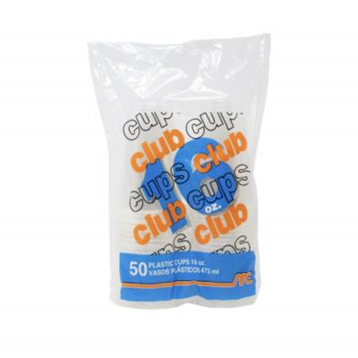 Club Cups Plastic Cups, 16 oz, 50 ct