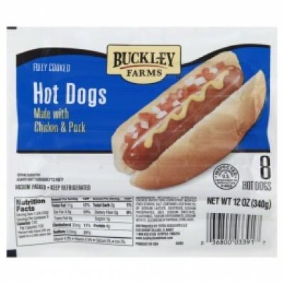 Buckley Farms Hot Dogs, 12 oz