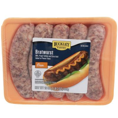 Buckley Farms Beer Bratwurst, 19 oz