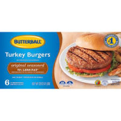 Butterball Turkey Burgers Original Seasoned, 6 ct, 2 lbs