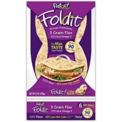 Foldit 5 Grain Flax Flatbread, 6 ct