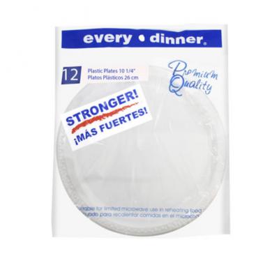 Every Dinner Plastic Plates, 10 1/4 inch, 12 ct