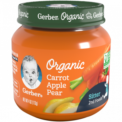 Gerber Organic Carrot Apple Pear, 4 oz