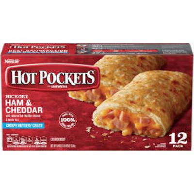 Hot Pockets Ham and Cheddar, Crispy Buttery Crust, 54 oz