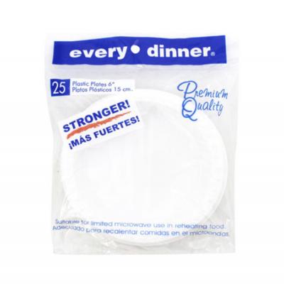 Every Dinner Plastic Plates, 6 inch, 25 ct