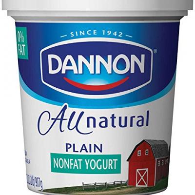 Dannon All Natural Quart Plain Nonfat Yogurt, 32 oz