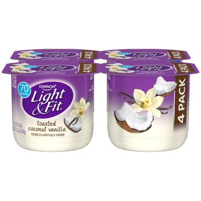 Dannon Light 'n Fit Toasted Coconut Vanilla 5.3 oz 4 pack